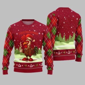 Alternative view of Sleepy Rooster Christmasomnia Ugly Christmas Sweater - Grishko.com