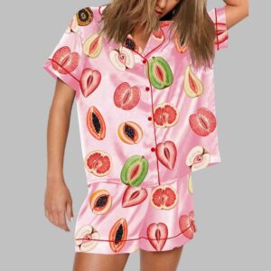 Sliced Feminine Fruit Art Print Pajama Set