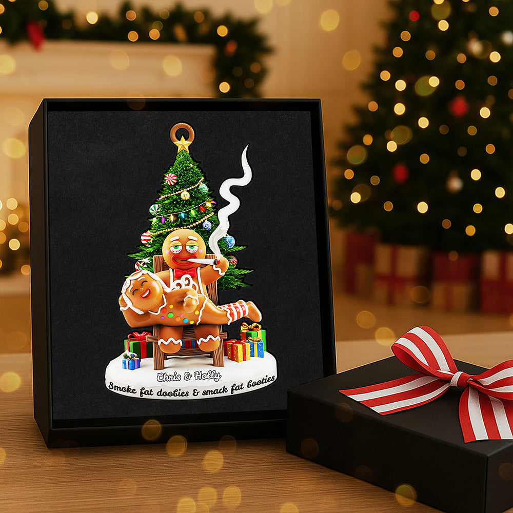 Smoking Gingerbreads Personalized Funny Gifts For Couple Christmas Ornament 04tota170925 - Image 4