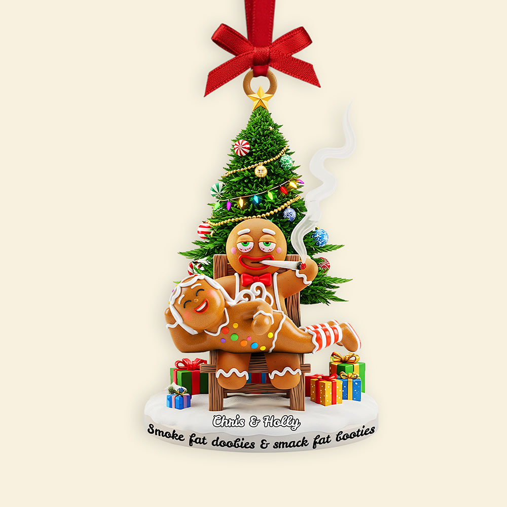 Smoking Gingerbreads Personalized Funny Gifts For Couple Christmas Ornament 04tota170925 - Image 5