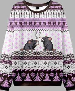 Smoking Rats Y2K Ugly Christmas Sweater
