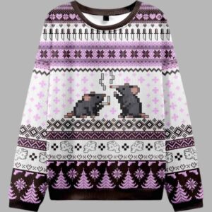 Smoking Rats Y2K Ugly Christmas Sweater - gullprint.com