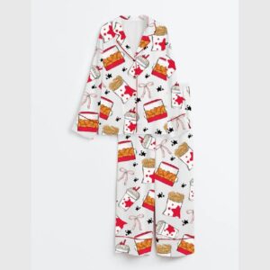 Alternative view of Snack Pink Bow Satin Pajama Set