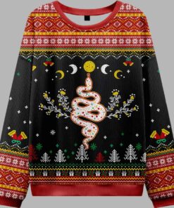 Alternative view of Snake And Moon Phase Ugly Christmas Sweater