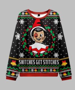 Alternative view of Snitches Get Stitches Vintage Ugly Sweater 2025 Christmas
