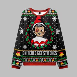 Alternative view of Snitches Get Stitches Vintage Ugly Sweater 2025 Christmas - Grishko.com