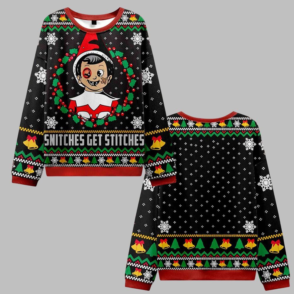 Snitches Get Stitches Vintage Ugly Sweater 2025 Christmas - Grishko.com
