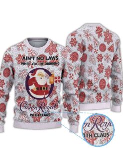 Snowflake Candy Cane Santa Crown Royal Ugly Christmas Sweater