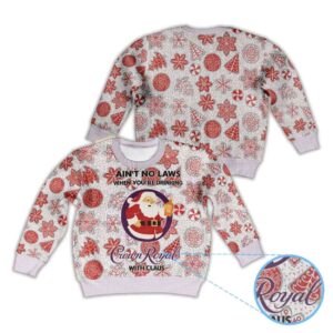 Alternative view of Snowflake Candy Cane Santa Crown Royal Ugly Christmas Sweater