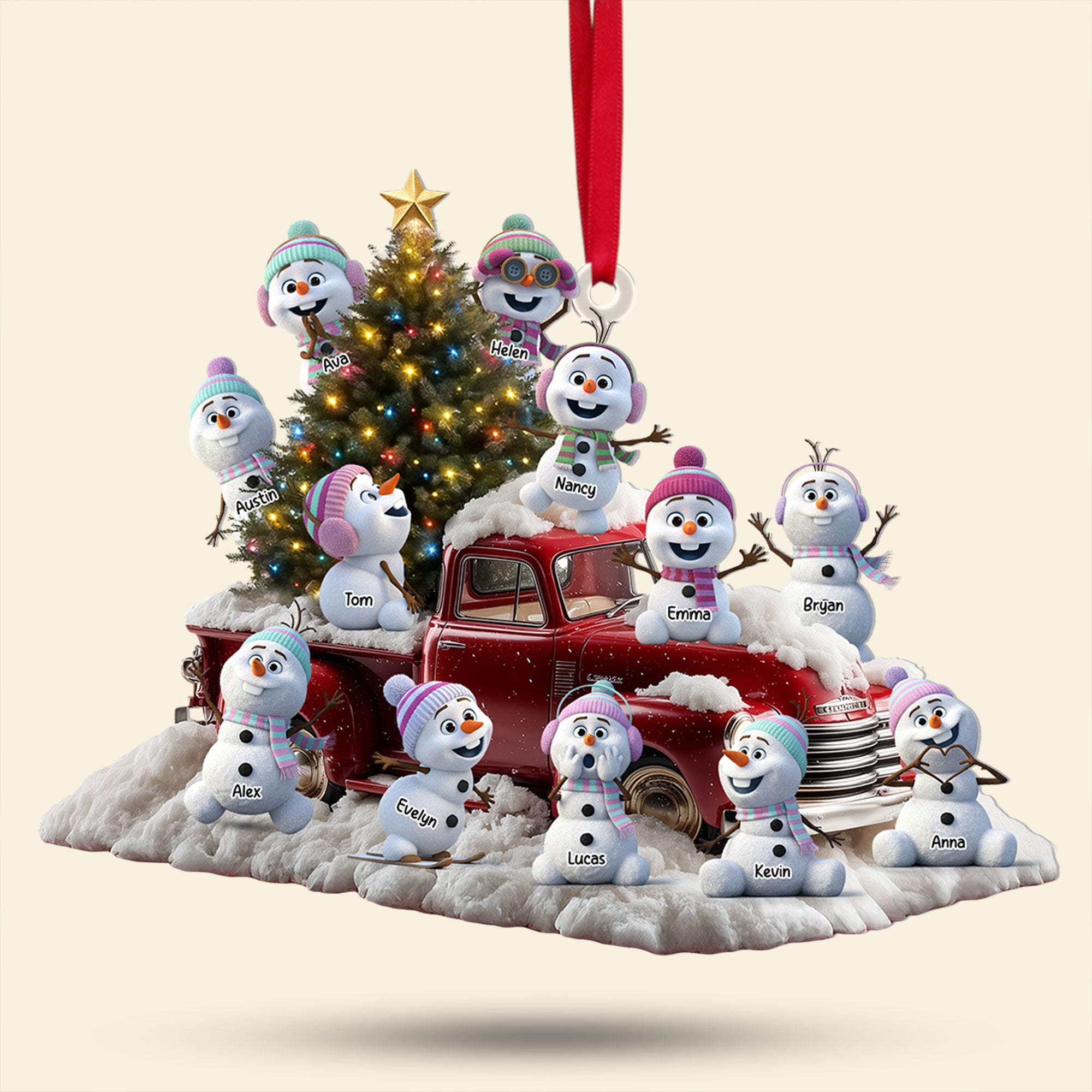 Snowman Family Ornament - Personalized Gifts For Family 04tgti300825 - Image 3
