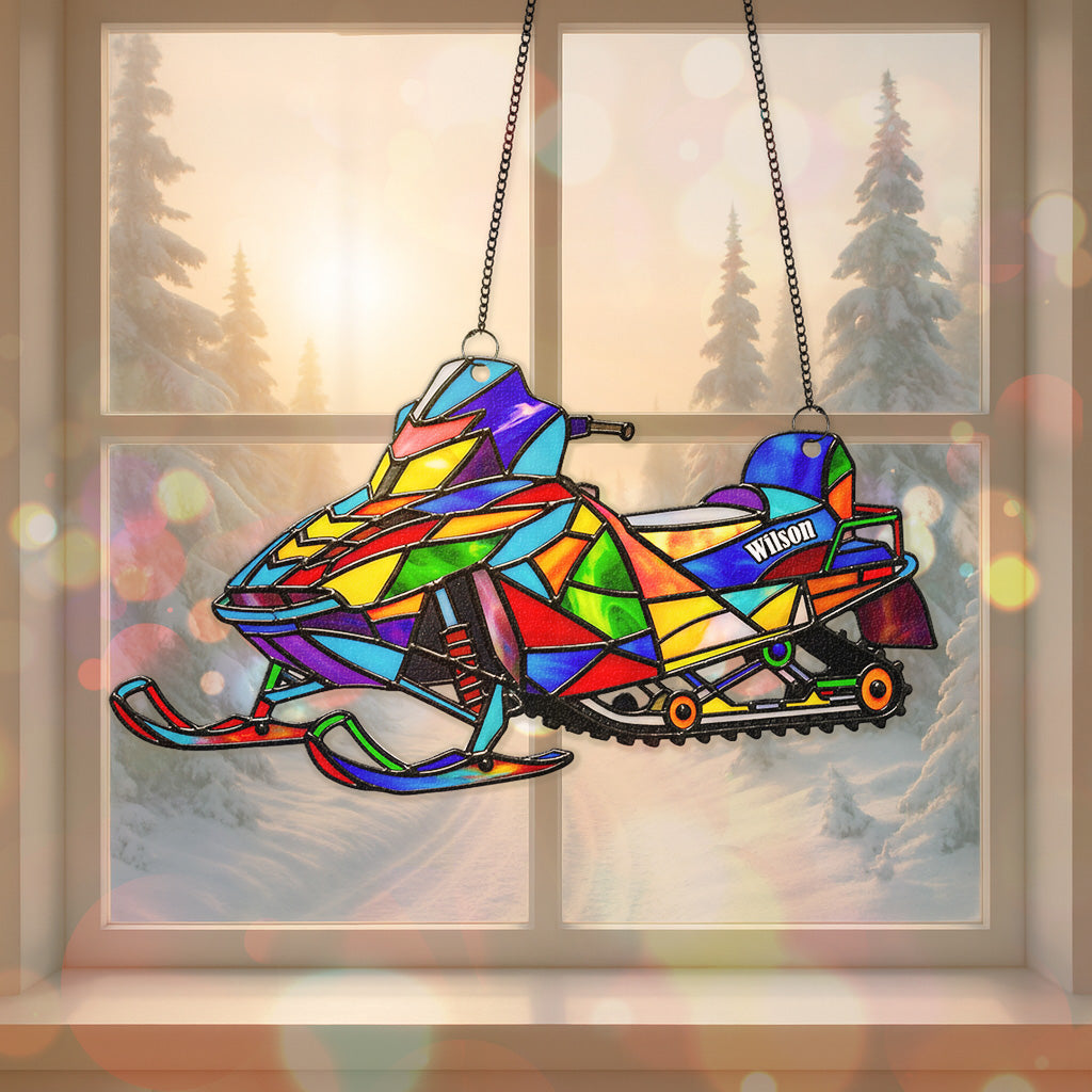 Snowmobile suncatcher  - Personalized Gifts For Snowmobile Lover 02PGMG250725
