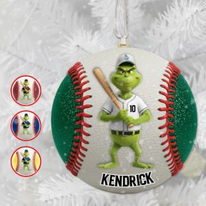 Alternative view of Softball Green Monster Ornament - Personalized Gifts For Sport Lover Christmas Ornament 01OHMG041025
