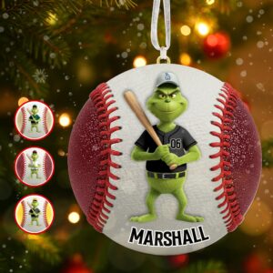 Softball Green Monster Ornament - Personalized Gifts For Sport Lover Christmas Ornament 01OHMG041025