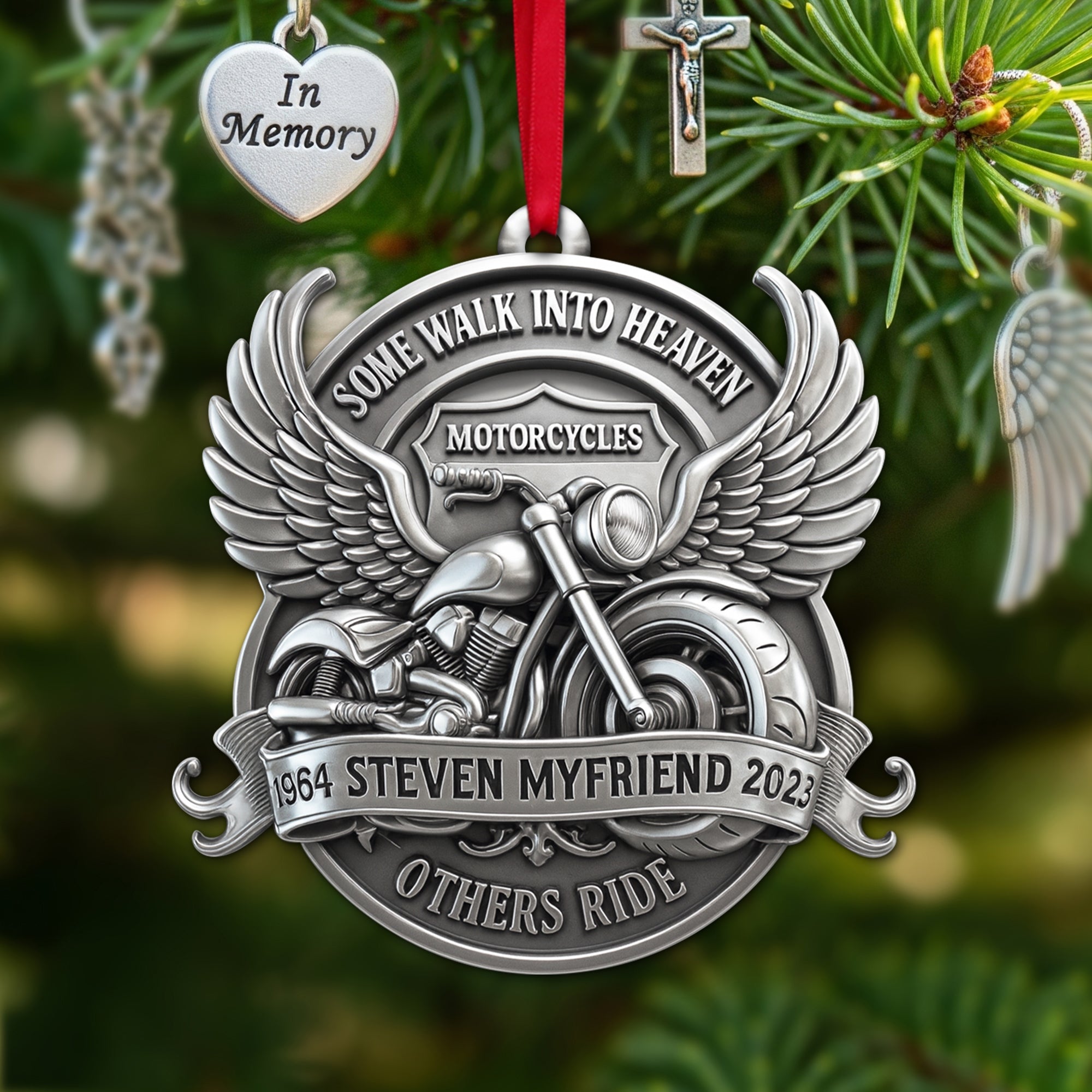 Some Walk Into Heaven Ornament - Personalized Heaven Gift For Motorcycles Lovers 03OHLU180825 - Image 4