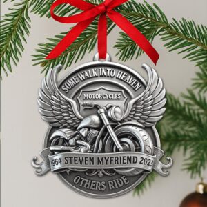 Alternative view of Some Walk Into Heaven Ornament - Personalized Heaven Gift For Motorcycles Lovers 03OHLU180825