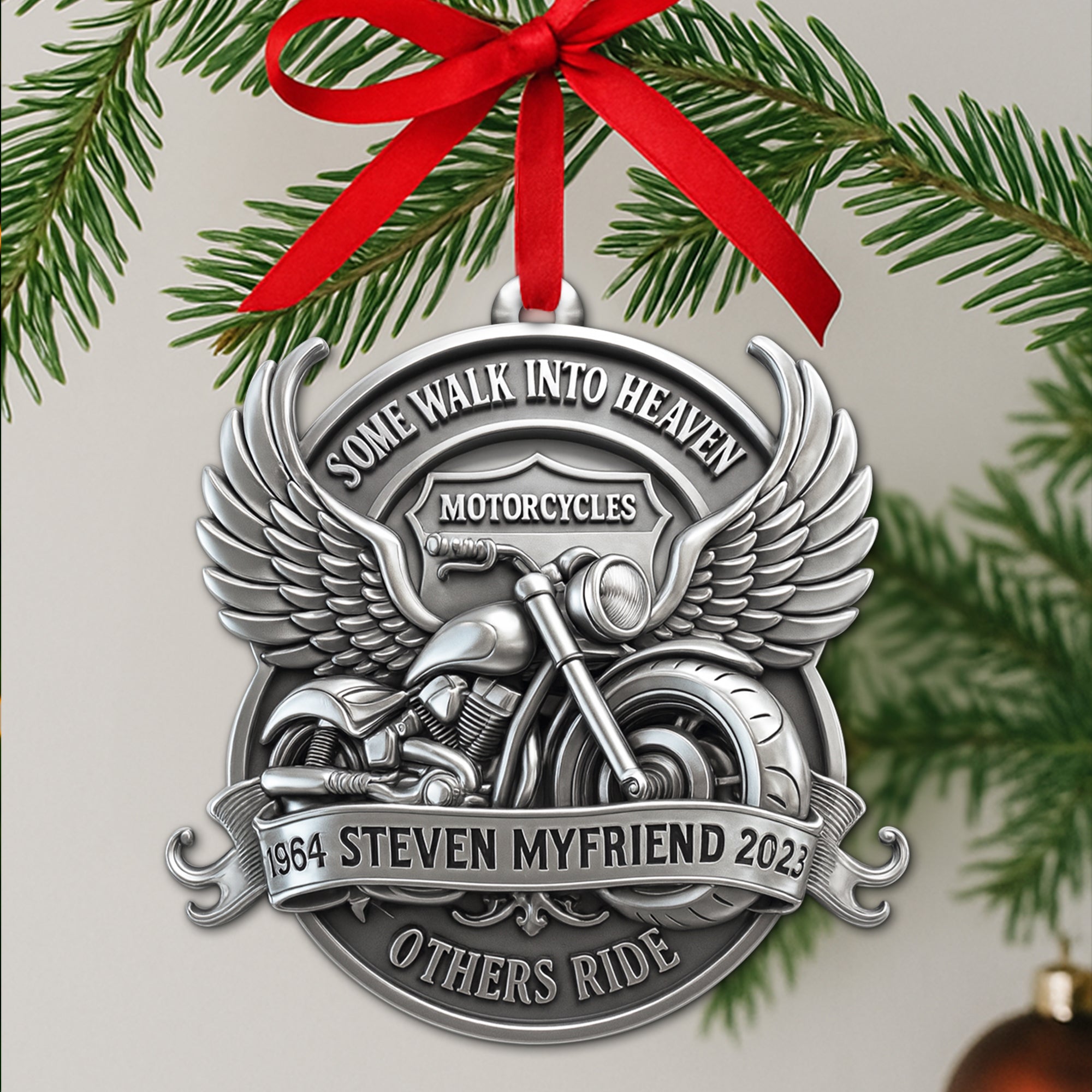 Alternative view of Some Walk Into Heaven Ornament - Personalized Heaven Gift For Motorcycles Lovers 03OHLU180825