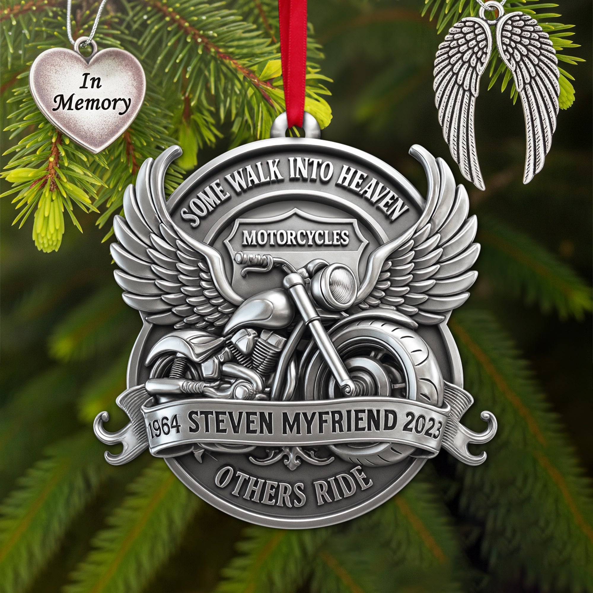 Some Walk Into Heaven Ornament - Personalized Heaven Gift For Motorcycles Lovers 03OHLU180825 - Image 3