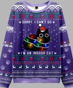 Alternative view of Sorry Iâ€™m an Indoor Cat Ugly Christmas Sweater