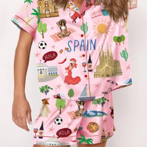 Spain Travel Watercolor Pajama Set