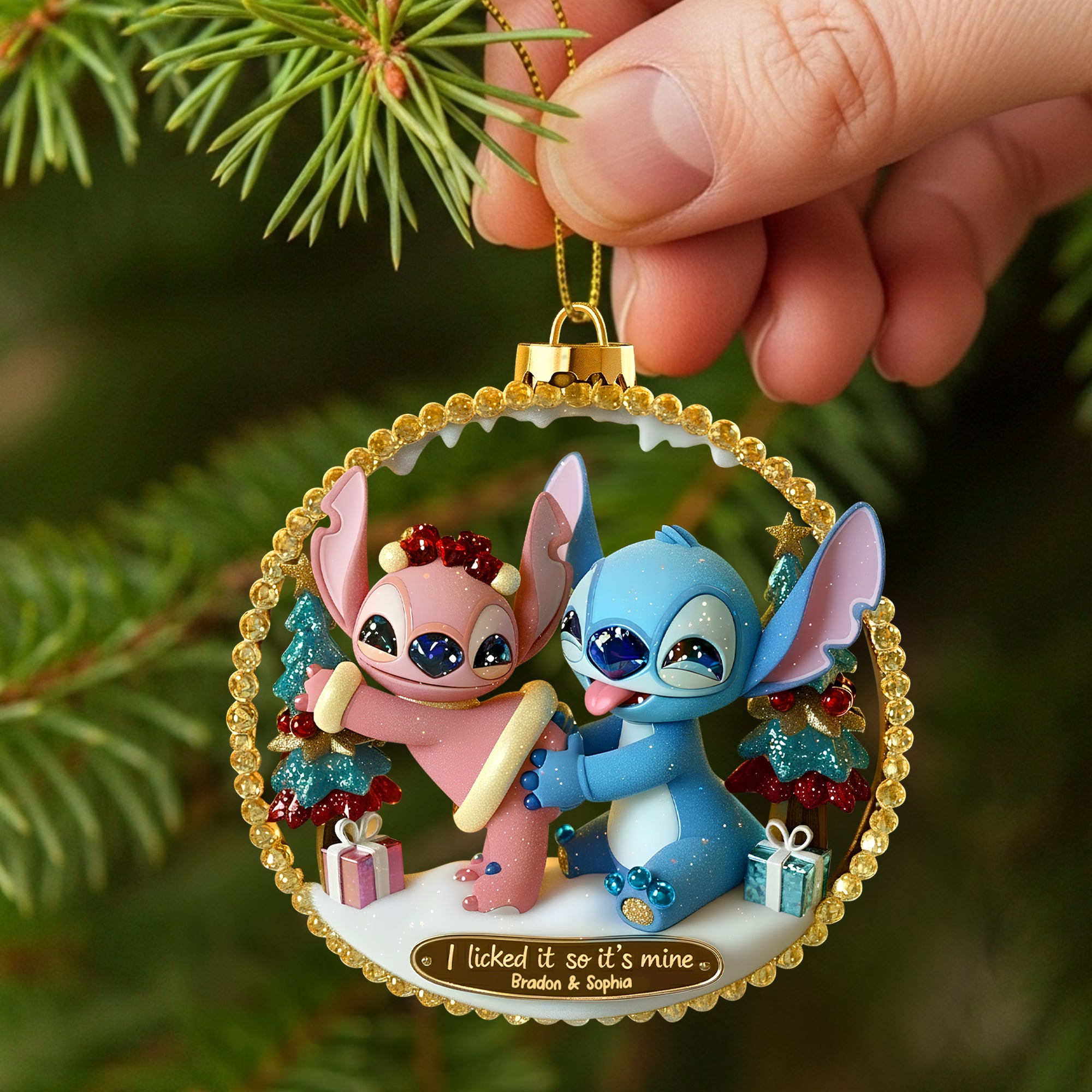 Alternative view of Spicy Alien Couple Ornament - Personalized Christmas Gifts For Couples 02TGTN160925