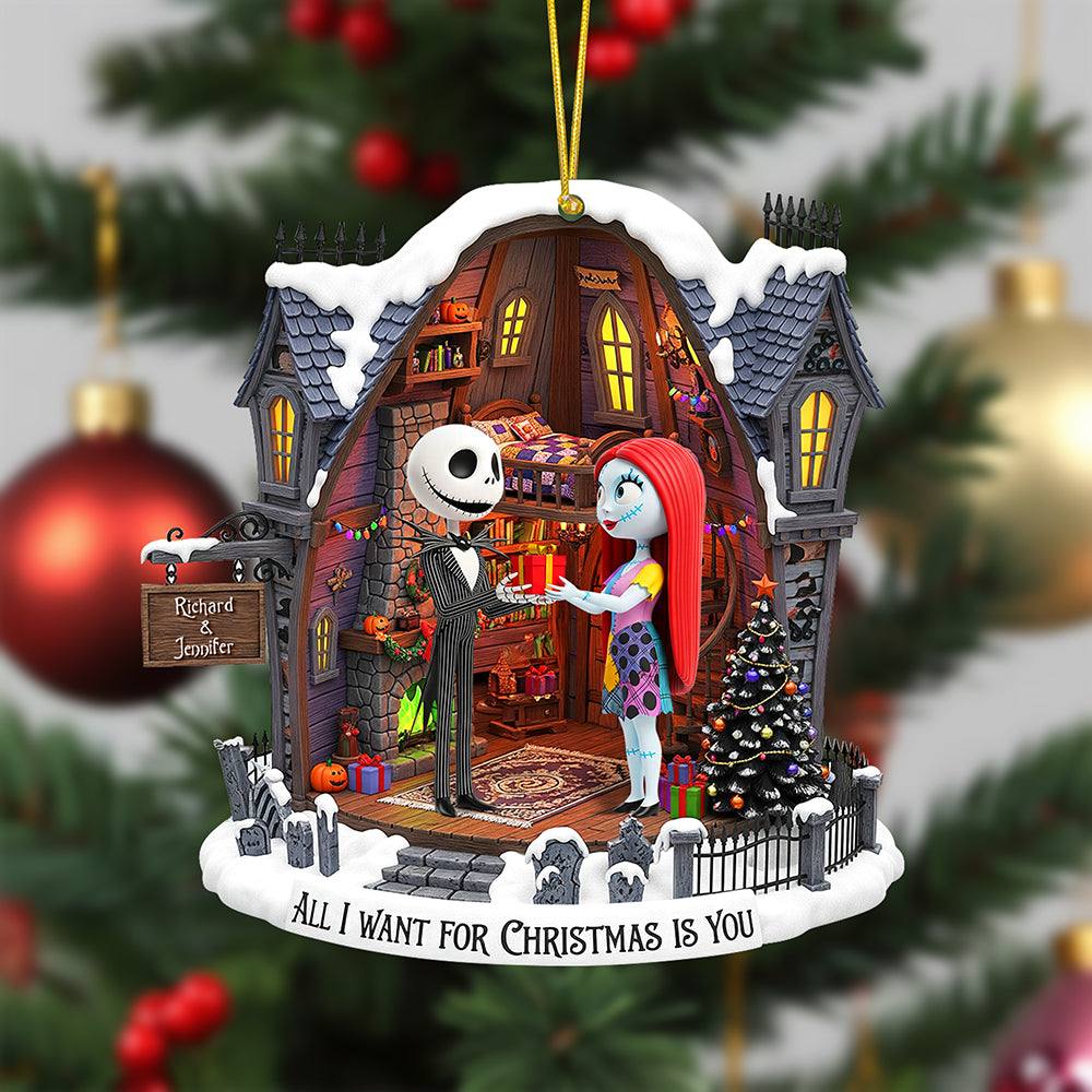 Spooky Couple Christmas Ornament - Personalized Gifts For Couple 02pgqn120925 - Image 3