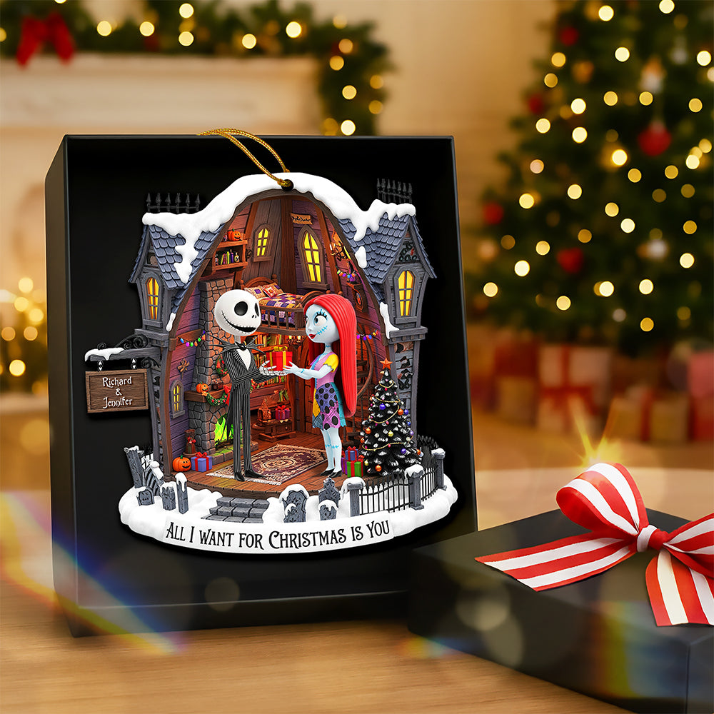 Alternative view of Spooky Couple Christmas Ornament - Personalized Gifts For Couple 02pgqn120925