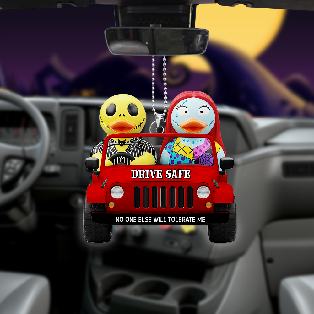 Spooky Couple Drive Safe Car Ornament -Personalized Gifts For Couples 05NALU020825 - Image 4