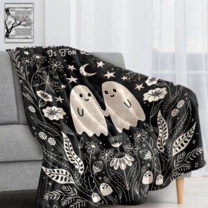 Spooky Couple Funny Wedding Anniversary Valentines Present Halloween Goth Blanket