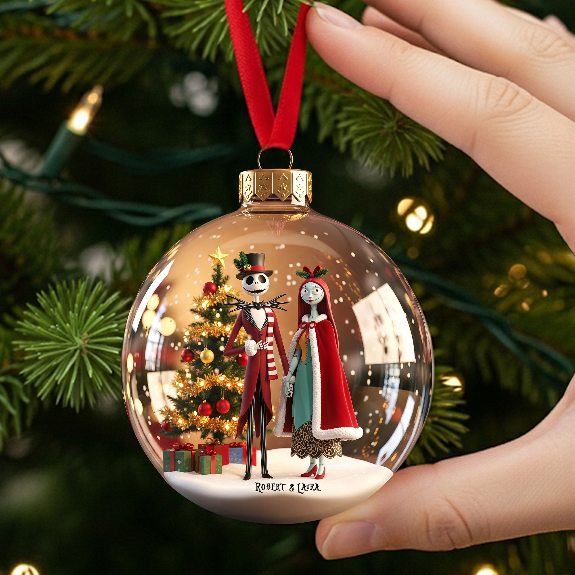 Alternative view of Spooky Couple Ornament - Personalized Gifts For Couple 02pgti300825