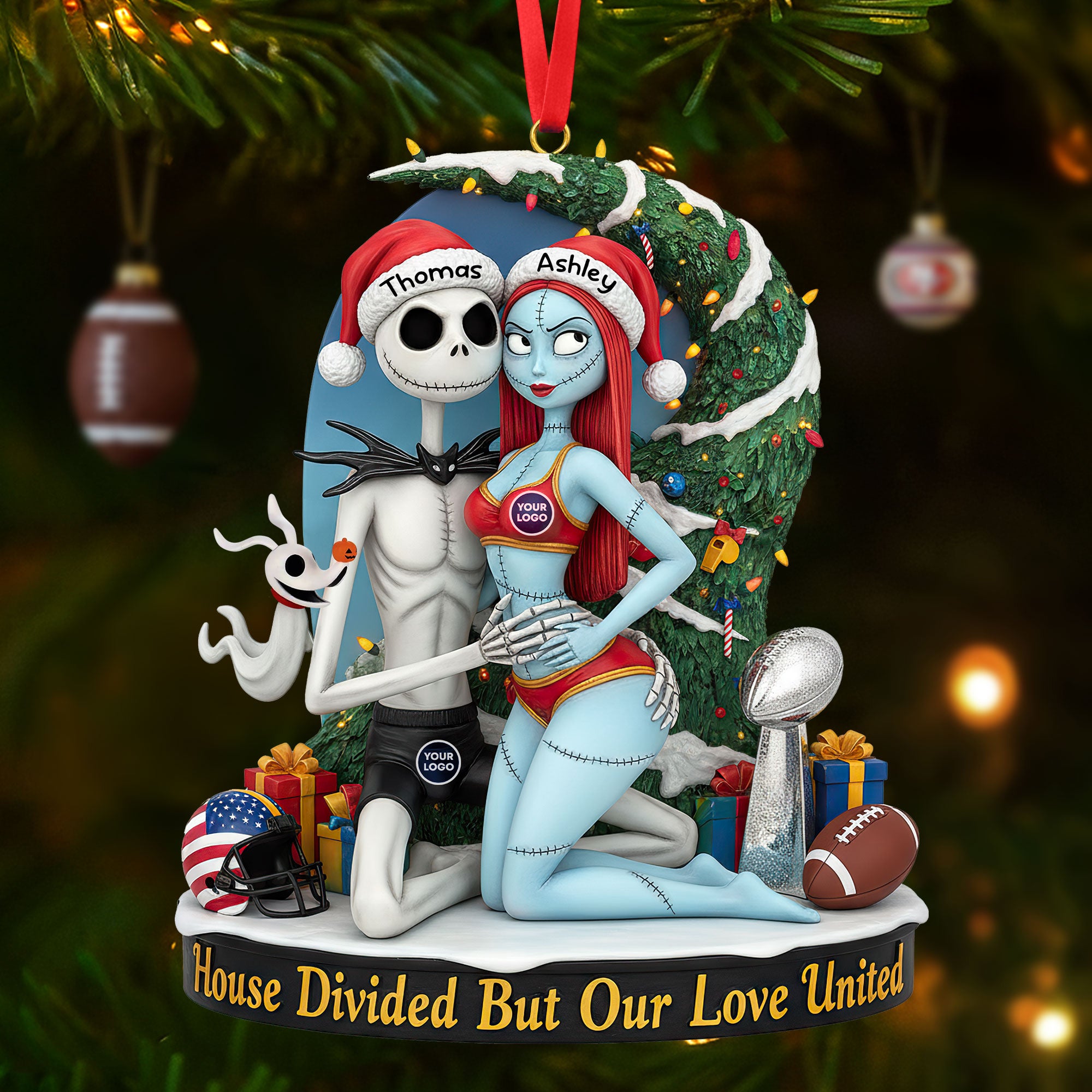 Spooky Couple Ornament - Personalized Gifts For Couple 05huti290925 - Image 4