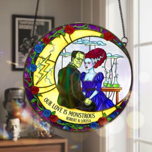 Alternative view of Spooky Couple Suncatcher Ornament - Personalized Gifts For Couple 01HUMG090825