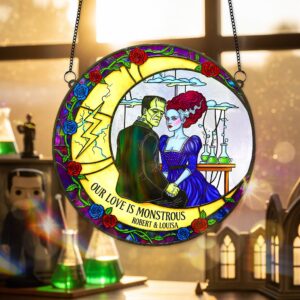 Spooky Couple Suncatcher Ornament - Personalized Gifts For Couple 01HUMG090825