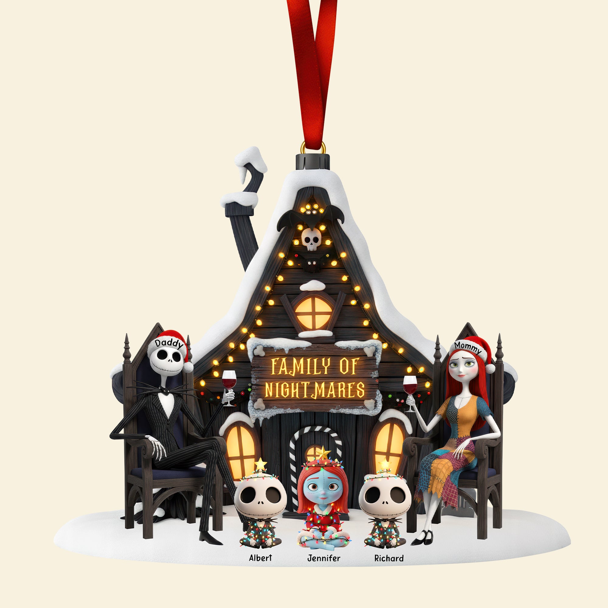 Spooky Family Christmas Ornament - Personalized Gifts For Family 03ohqn171025 - Image 4