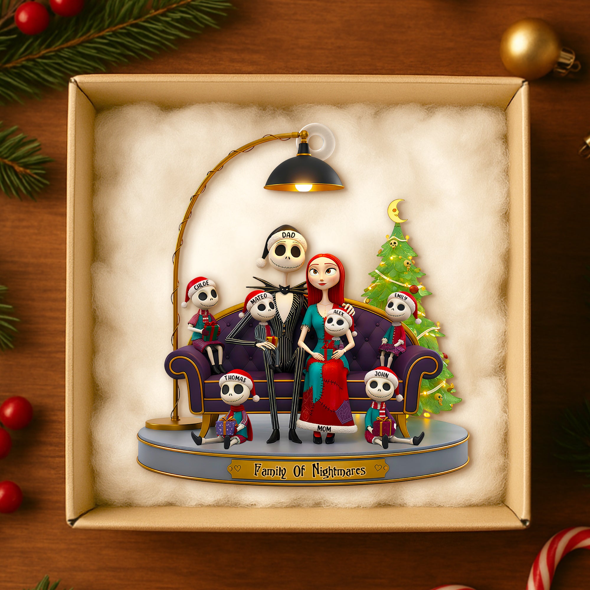 Alternative view of Spooky Family Christmas Ornament Personalized Gifts For Family 04OHDT241025