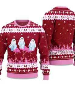 Alternative view of Spooky Flamingo Ugly Sweater