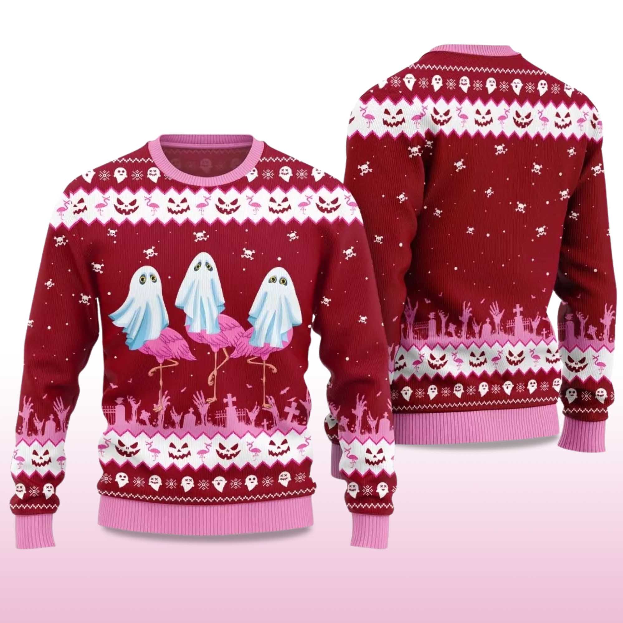Spooky Flamingo Ugly Sweater
