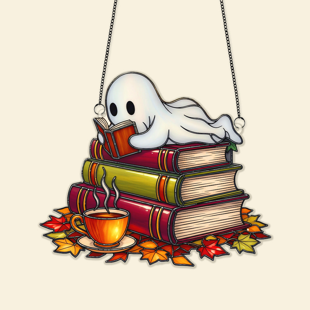 Spooky Ghost Suncatcher Ornament - Personalized Gifts For Book Lovers 04PGMG060825 - Image 4