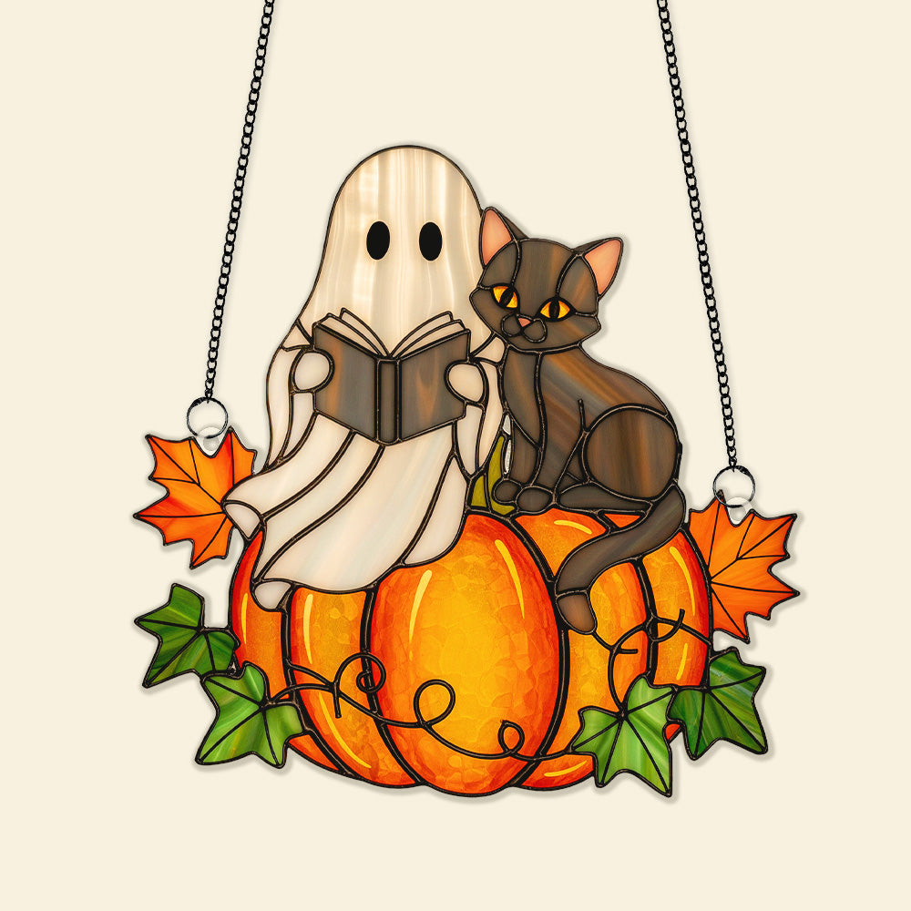 Spooky Ghost Suncatcher Ornament - Personalized Gifts For Book Lovers 04PGMG060825 - Image 5