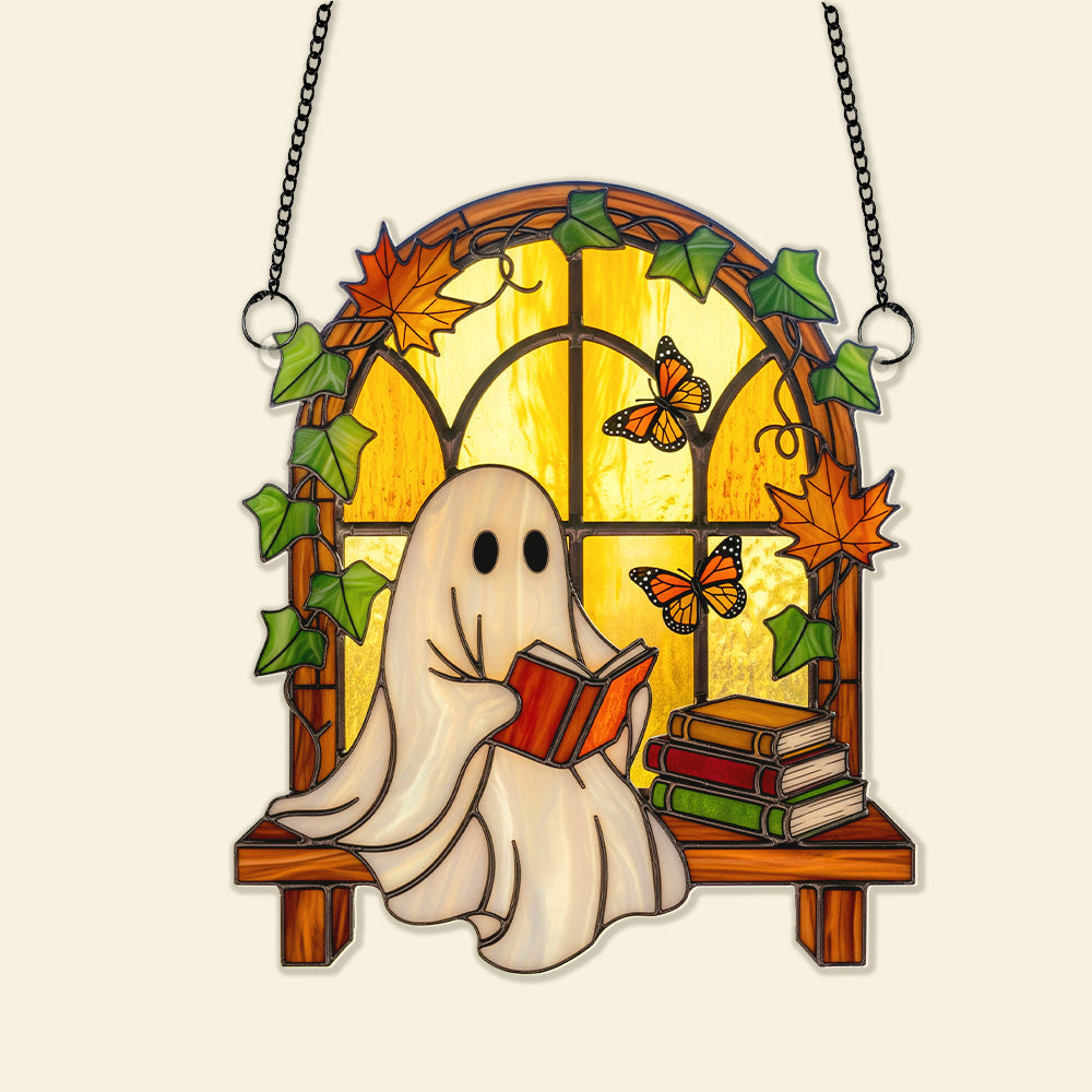 Spooky Ghost Suncatcher Ornament - Personalized Gifts For Book Lovers 04PGMG060825 - Image 3