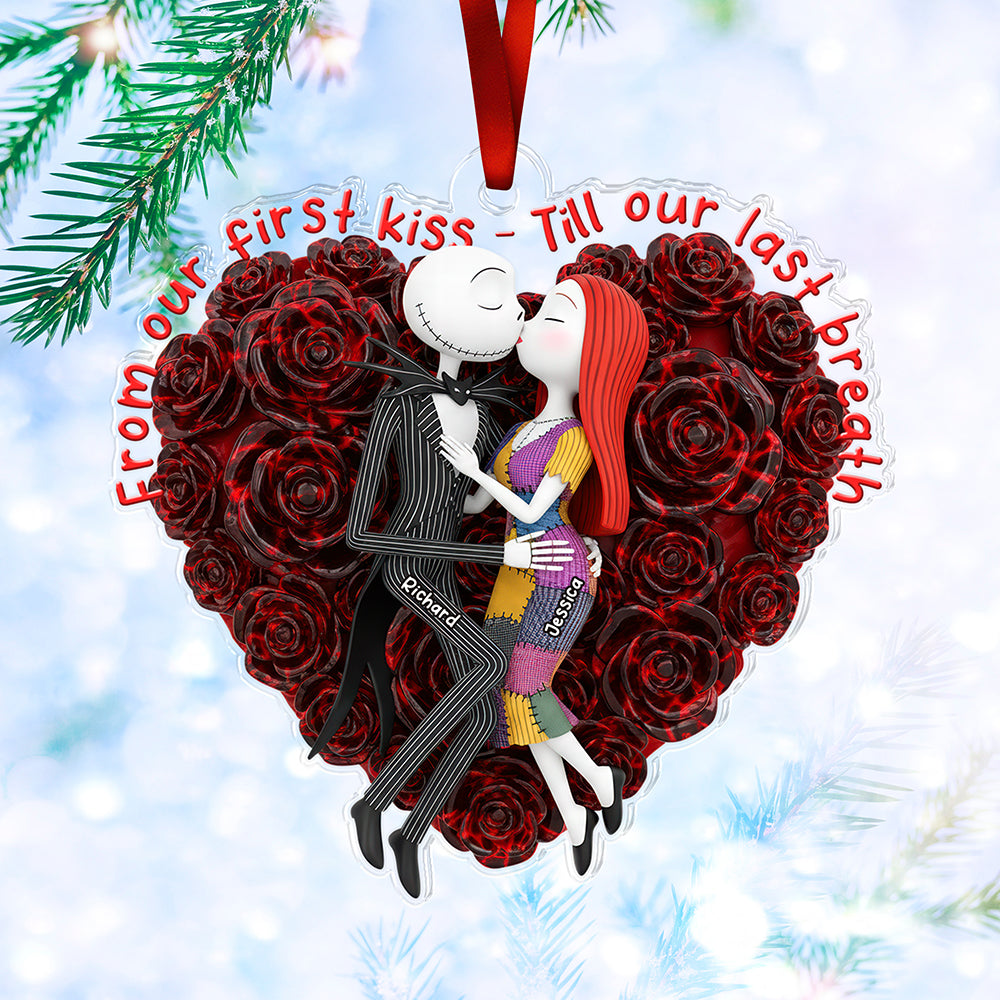 Alternative view of Spooky Love Christmas Ornament Personalized Gifts For Couple 04TGQN151025