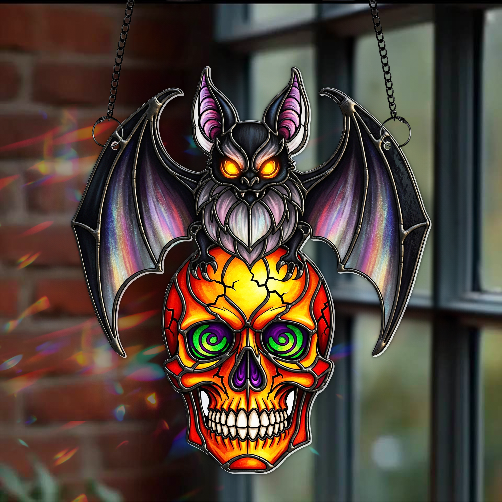 Alternative view of Spooky Suncatcher - Personalized Gifts For Horror Lovers 05hulu300725