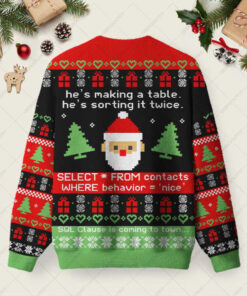 Alternative view of Sql Clause Is Coming to Town Ugly Christmas Fuzzy Fleece Sweatshirt