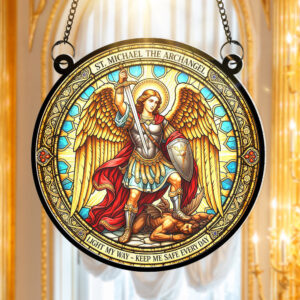 St. Michael The Archangel Suncatcher Ornament - Personalized Gifts for Catholic 02huqn290525