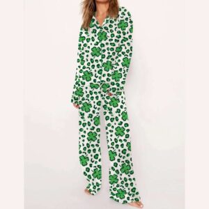 Alternative view of St. Patrick's Day Clover Camo Pajama Set