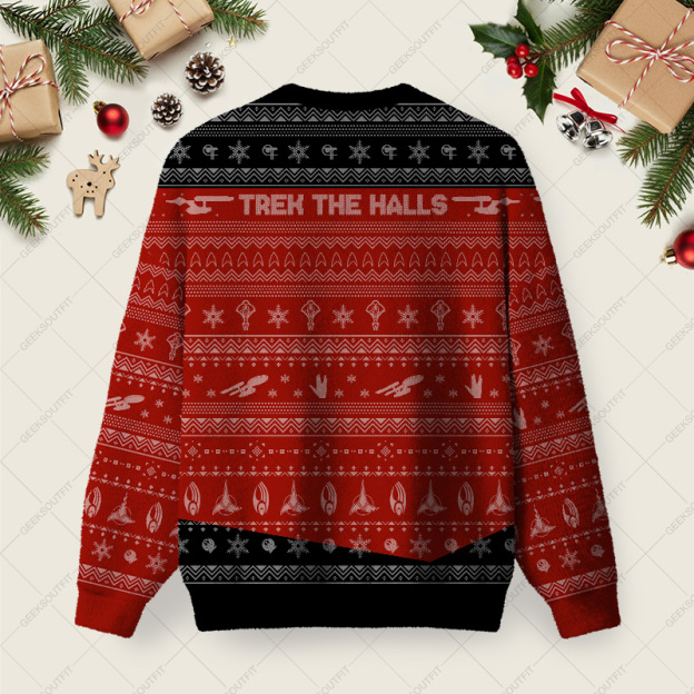 Star Trek Ugly Christmas Fuzzy Fleece Sweatshirt - Image 5