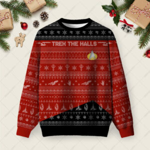 Alternative view of Star Trek Ugly Christmas Fuzzy Fleece Sweatshirt
