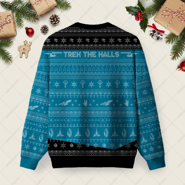 Star Trek Ugly Christmas Fuzzy Fleece Sweatshirt - Image 4