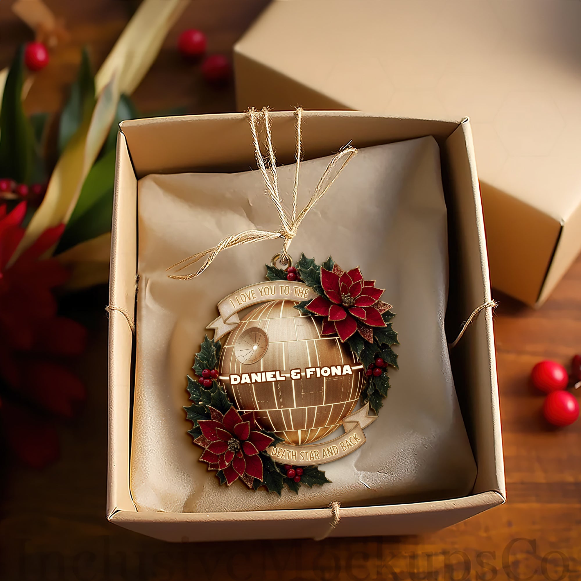 Starlit Love Ornament - Personalized Christmas Gift For Couples 02PALU251025 - Image 4