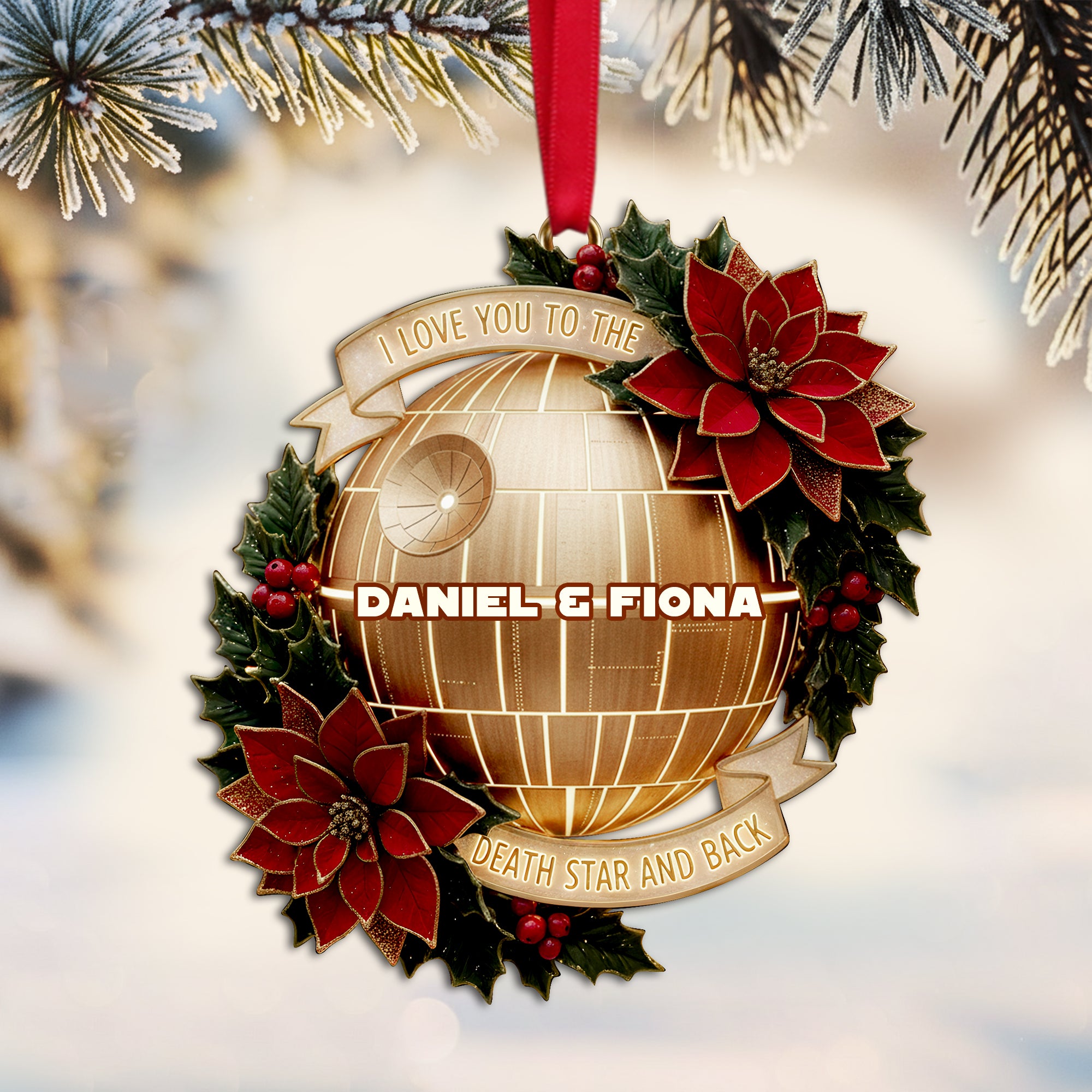 Starlit Love Ornament - Personalized Christmas Gift For Couples 02PALU251025 - Image 3