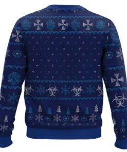 Alternative view of Stars Racoon City Police Resident Evil Ugly Christmas Sweater